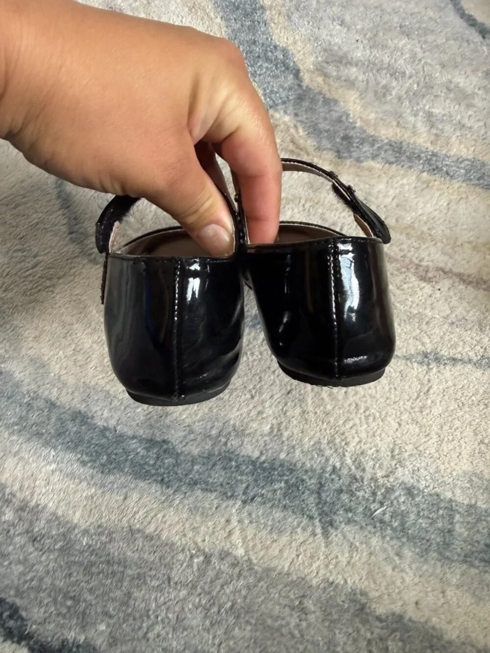 Children’s Place Toddler Girl Size 10 Jeweled Faux Patent Leather Ballet Flats